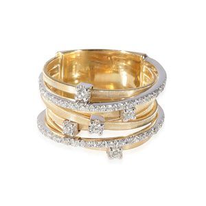 Marco Bicego Goa 7 Row Ring in 18k White Gold/Yellow Gold 0.41 CTW